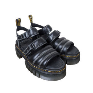 Dr. Martens Ricki 3-Strap Quilted Platform Sandals 9 Black